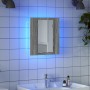 Armario de baño con espejo LED madera gris Sonoma 40x12x45 cm