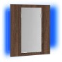 Armario de baño con espejo LED madera marrón roble 40x12x45 cm
