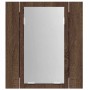 Armario de baño con espejo LED madera marrón roble 40x12x45 cm