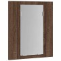 Armario de baño con espejo LED madera marrón roble 40x12x45 cm