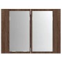 Armario con espejo y LED madera color marrón roble 60x12x45 cm