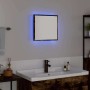 Espejo de baño LED con espejo Roble ahumado 40 x 8.5 x 37 cm