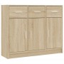 Aparador de madera de ingeniería color roble Sonoma 91x28x75 cm