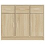 Aparador de madera de ingeniería color roble Sonoma 91x28x75 cm