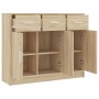Aparador de madera de ingeniería color roble Sonoma 91x28x75 cm