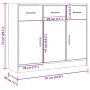 Aparador de madera de ingeniería color roble Sonoma 91x28x75 cm