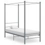 Estructura de cama con dosel metal gris 100x200 cm