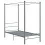 Estructura de cama con dosel metal gris 100x200 cm