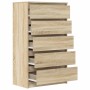 Cajonera de madera contrachapada roble Sonoma 60x36x103 cm