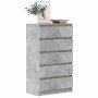 Cajonera de madera contrachapada gris hormigón 60x36x103 cm
