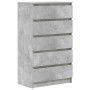 Cajonera de madera contrachapada gris hormigón 60x36x103 cm