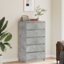 Cajonera de madera contrachapada gris hormigón 60x36x103 cm