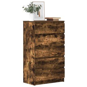 Cómoda de madera contrachapada roble ahumado 60x36x103 cm Cómoda de madera contrachapada roble ahumado 60x36x103 cm