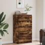 Cómoda de madera contrachapada roble ahumado 60x36x103 cm