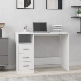 Escritorio cajones madera contrachapada blanco 102x50x76 cm Escritorio cajones madera contrachapada blanco 102x50x76 cm