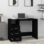 Escritorio cajones madera contrachapada negro 102x50x76 cm