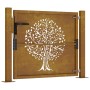 Puerta de jardín acero corten diseño árbol 105x105 cm