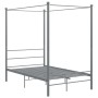 Estructura de cama con dosel metal gris 120x200 cm de vidaXL, Camas y somieres - Ref: Foro24-325059, Precio: 134,66 €