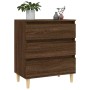 Aparador madera contrachapada marrón roble 60x35x70 cm
