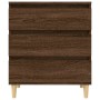 Aparador madera contrachapada marrón roble 60x35x70 cm