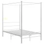White metal canopy bed frame 140x200 cm by vidaXL, Beds and slatted bases - Ref: Foro24-325061, Price: 180,60 €, Discount: %