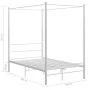 White metal canopy bed frame 140x200 cm by vidaXL, Beds and slatted bases - Ref: Foro24-325061, Price: 180,60 €, Discount: %