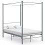 Estructura de cama con dosel metal gris 140x200 cm de vidaXL, Camas y somieres - Ref: Foro24-325062, Precio: 141,38 €, Descue...