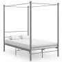 Estructura de cama con dosel metal gris 140x200 cm de vidaXL, Camas y somieres - Ref: Foro24-325062, Precio: 157,64 €, Descue...