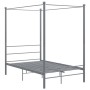 Estructura de cama con dosel metal gris 140x200 cm de vidaXL, Camas y somieres - Ref: Foro24-325062, Precio: 141,38 €, Descue...