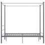 Estructura de cama con dosel metal gris 140x200 cm de vidaXL, Camas y somieres - Ref: Foro24-325062, Precio: 141,38 €, Descue...