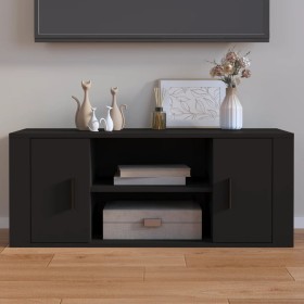 Mueble para TV madera contrachapada negra 100x35x40 cm Mueble para TV madera contrachapada negra 100x35x40 cm
