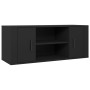 Mueble para TV madera contrachapada negra 100x35x40 cm