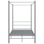 Estructura de cama con dosel metal gris 140x200 cm de vidaXL, Camas y somieres - Ref: Foro24-325062, Precio: 157,64 €, Descue...