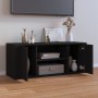 Mueble para TV madera contrachapada negra 100x35x40 cm