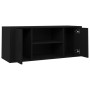 Mueble para TV madera contrachapada negra 100x35x40 cm
