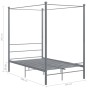 Estructura de cama con dosel metal gris 140x200 cm de vidaXL, Camas y somieres - Ref: Foro24-325062, Precio: 141,38 €, Descue...