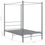 Estructura de cama con dosel metal gris 140x200 cm de vidaXL, Camas y somieres - Ref: Foro24-325062, Precio: 157,64 €, Descue...