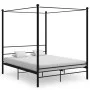 Estructura de cama con dosel metal negro 160x200 cm de vidaXL, Camas y somieres - Ref: Foro24-325063, Precio: 189,55 €, Descu...