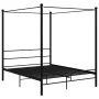 Estructura de cama con dosel metal negro 160x200 cm de vidaXL, Camas y somieres - Ref: Foro24-325063, Precio: 189,55 €, Descu...