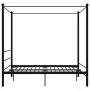 Black metal canopy bed frame 160x200 cm by vidaXL, Beds and slatted bases - Ref: Foro24-325063, Price: 179,44 €, Discount: %
