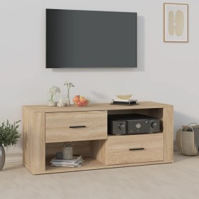 Mueble para TV madera contrachapada color roble 100x35x40 cm Mueble para TV madera contrachapada color roble 100x35x40 cm