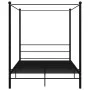 Estructura de cama con dosel metal negro 160x200 cm de vidaXL, Camas y somieres - Ref: Foro24-325063, Precio: 189,55 €, Descu...