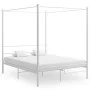 White metal canopy bed frame 160x200 cm by vidaXL, Beds and slatted bases - Ref: Foro24-325064, Price: 203,32 €, Discount: %