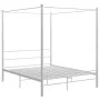 White metal canopy bed frame 160x200 cm by vidaXL, Beds and slatted bases - Ref: Foro24-325064, Price: 203,32 €, Discount: %