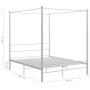 Weißer Himmelbettrahmen aus Metall, 160 x 200 cm von vidaXL, Betten und Lattenroste - Ref: Foro24-325064, Preis: 170,89 €, Ra...