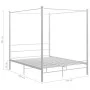 White metal canopy bed frame 160x200 cm by vidaXL, Beds and slatted bases - Ref: Foro24-325064, Price: 203,32 €, Discount: %
