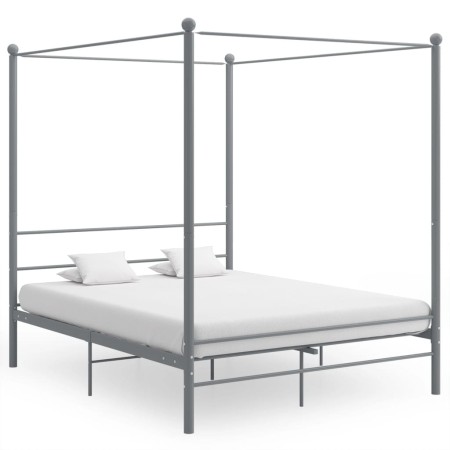 Graues Himmelbettgestell aus Metall, 160 x 200 cm von vidaXL, Betten und Lattenroste - Ref: Foro24-325065, Preis: 157,43 €, R...