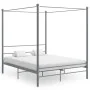 Gray metal canopy bed frame 160x200 cm by vidaXL, Beds and slatted bases - Ref: Foro24-325065, Price: 155,22 €, Discount: %