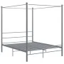 Gray metal canopy bed frame 160x200 cm by vidaXL, Beds and slatted bases - Ref: Foro24-325065, Price: 155,22 €, Discount: %