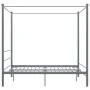 Gray metal canopy bed frame 160x200 cm by vidaXL, Beds and slatted bases - Ref: Foro24-325065, Price: 155,22 €, Discount: %